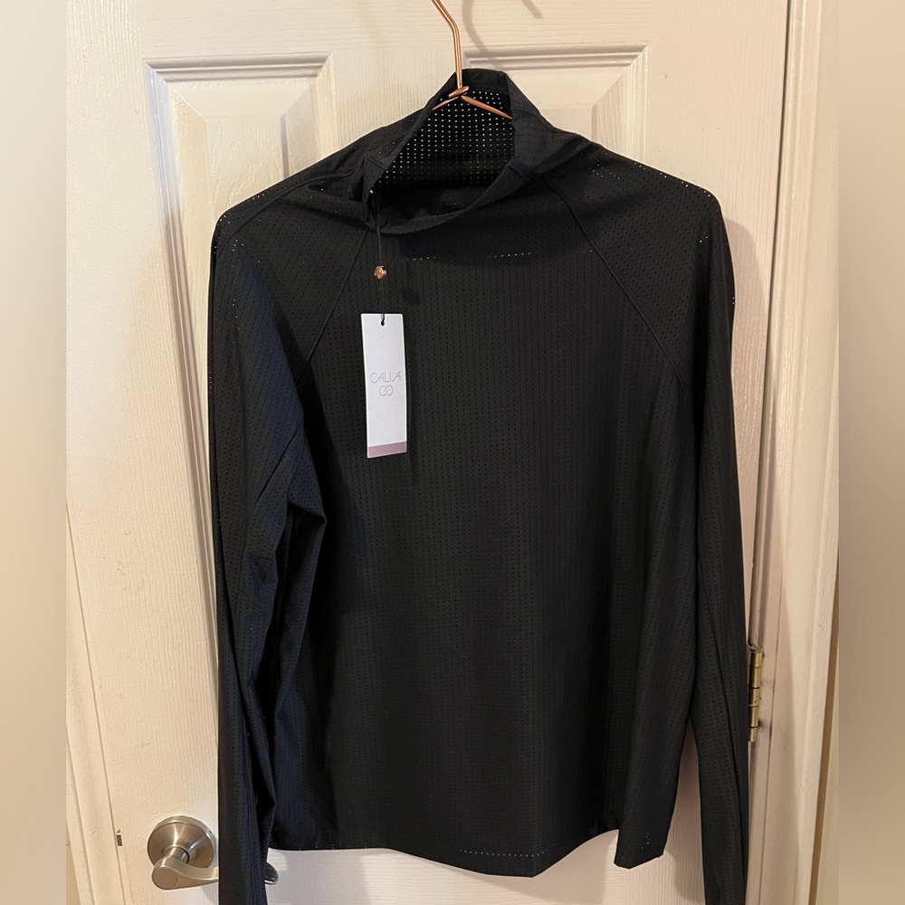 Calia mesh mock neck